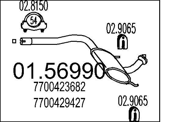 MTS Middle silencer Article number: 01.56990 cheaply