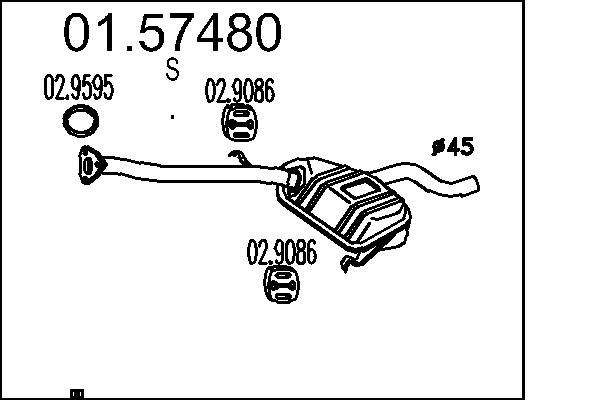 MTS Middle silencer Article number: 01.57480 cheaply