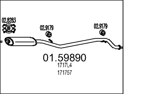 MTS Middle silencer Article number: 01.59890 cheaply