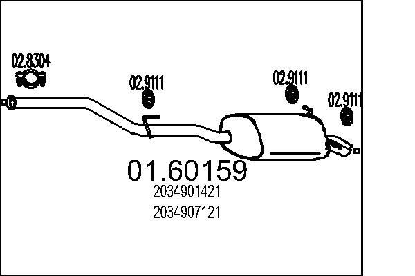 MTS Rear silencer Article number: 01.60159 cheaply