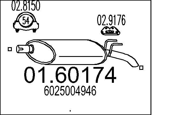 MTS Rear silencer Article number: 01.60174 cheaply