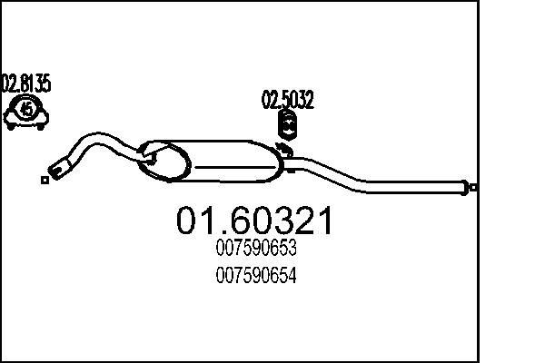 MTS Rear silencer Article number: 01.60321 cheaply