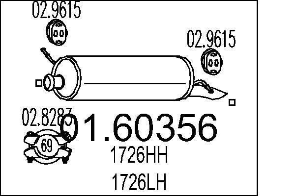 MTS Rear silencer Article number: 01.60356 cheaply