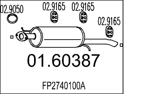 MTS Rear silencer Article number: 01.60387 cheaply