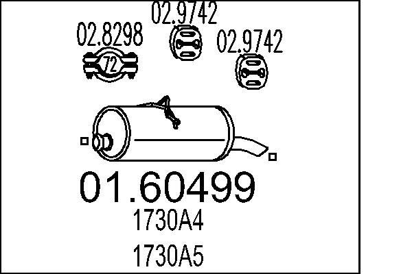 MTS Rear silencer Article number: 01.60499 cheaply