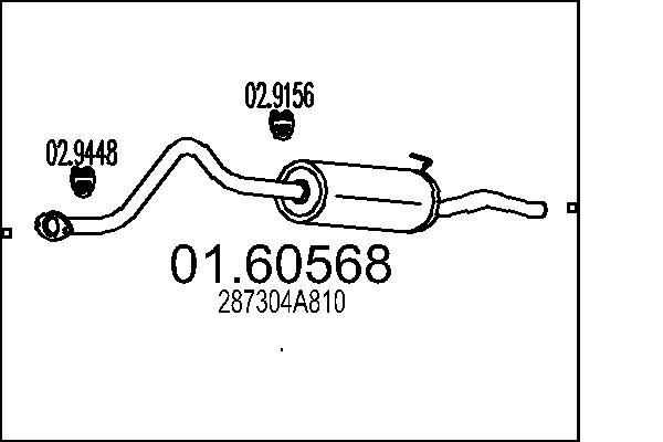 MTS Rear silencer Article number: 01.60568 cheaply