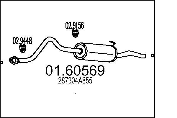 MTS Rear silencer Article number: 01.60569 cheaply