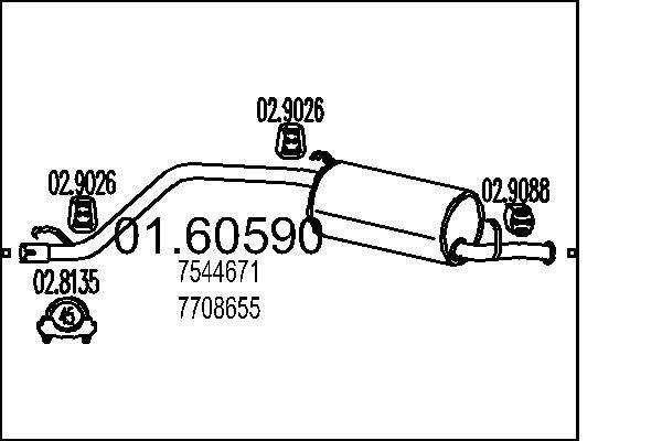 MTS Rear silencer Article number: 01.60590 cheaply