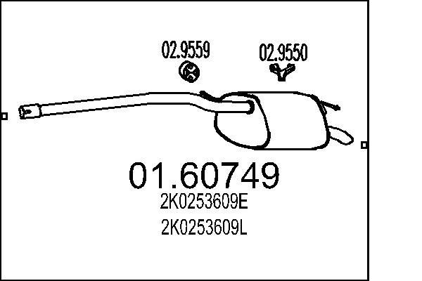 MTS Rear silencer Article number: 01.60749 cheaply
