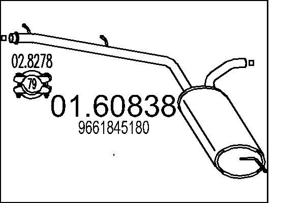 MTS Rear silencer Article number: 01.60838 cheaply