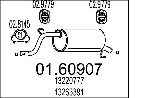 MTS Rear silencer Article number: 01.60907 cheaply