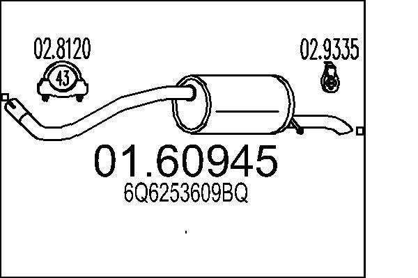 MTS Rear silencer Article number: 01.60945 cheaply