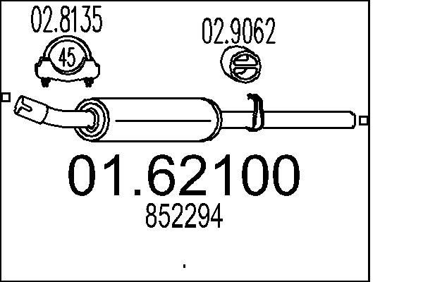 MTS Rear silencer Article number: 01.62100 cheaply