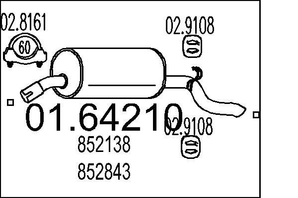 MTS Rear silencer Article number: 01.64210 cheaply