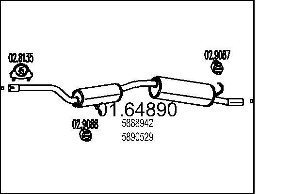 MTS Rear silencer Article number: 01.64890 cheaply