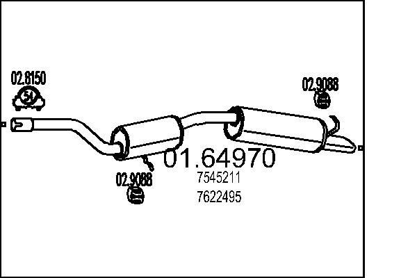 MTS Rear silencer Article number: 01.64970 cheaply