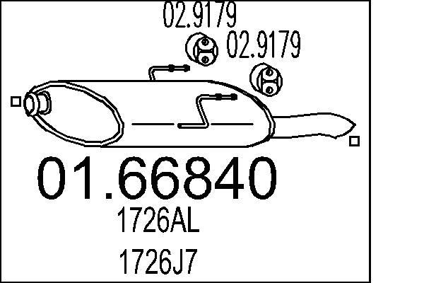 MTS Rear silencer Article number: 01.66840 cheaply