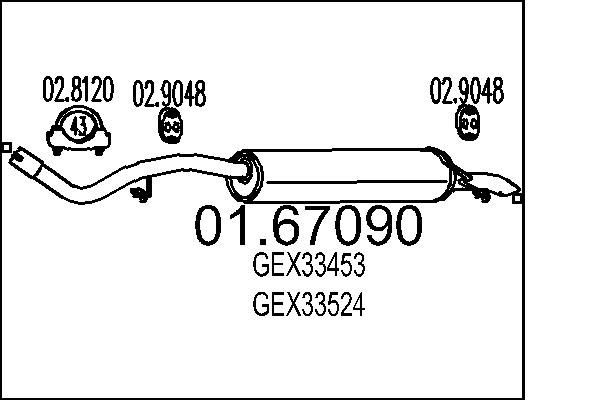 MTS Rear silencer Article number: 01.67090 cheaply