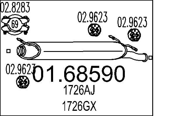 MTS Rear silencer Article number: 01.68590 cheaply