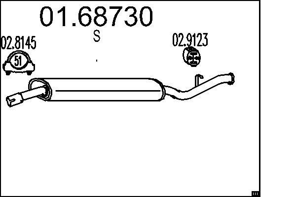 MTS Rear silencer Article number: 01.68730 cheaply