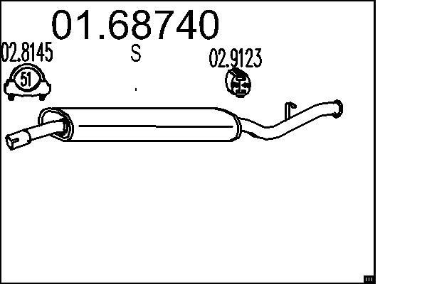 MTS Rear silencer Article number: 01.68740 cheaply