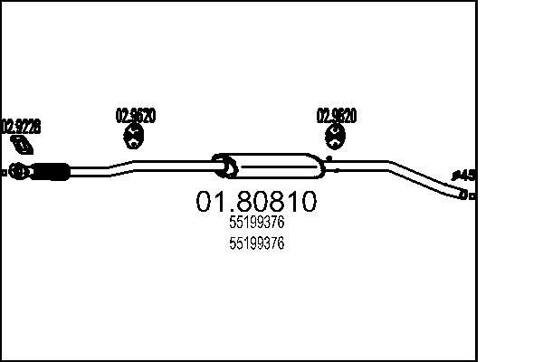 MTS Middle silencer Article number: 01.80810 cheaply