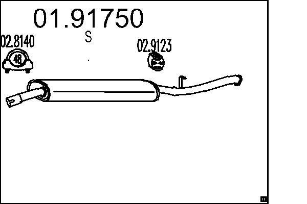 MTS Rear silencer Article number: 01.91750 cheaply