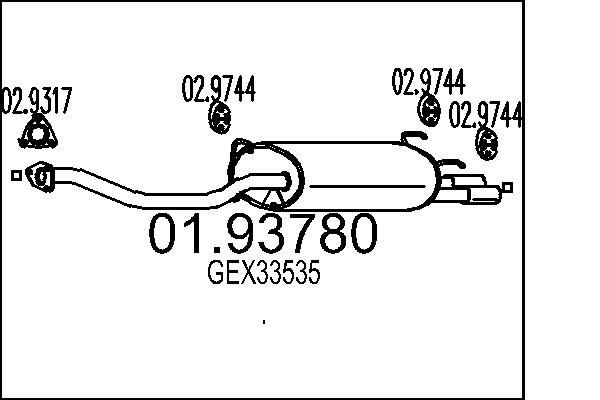 MTS Rear silencer Article number: 01.93780 cheaply