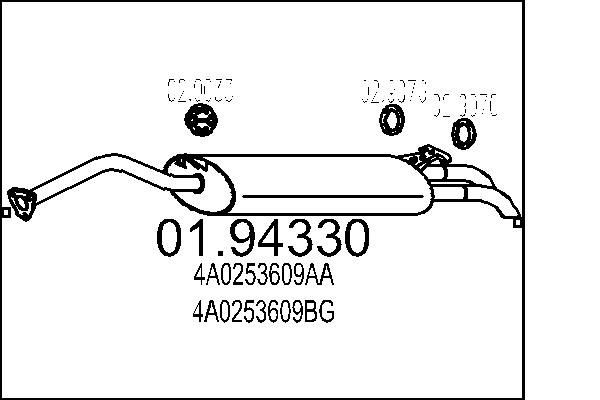 MTS Rear silencer Article number: 01.94330 cheaply