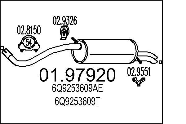 MTS Rear silencer Article number: 01.97920 cheaply
