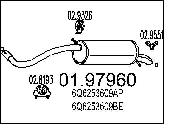 MTS Rear silencer Article number: 01.97960 cheaply