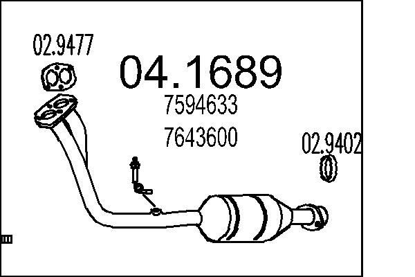 MTS Catalytic converter Article number: 04.1689 cheaply