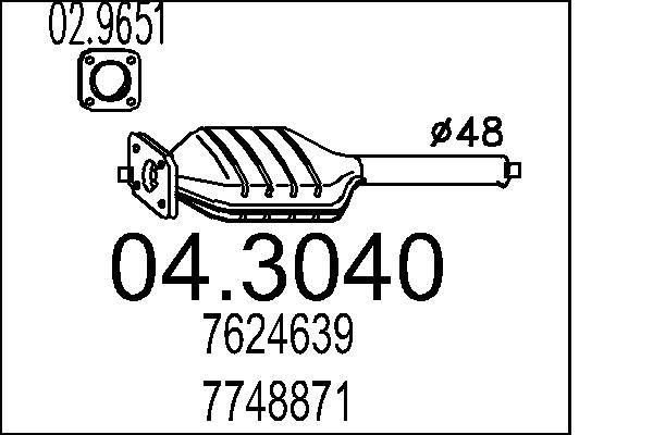 MTS Catalytic converter Article number: 04.3040 cheaply
