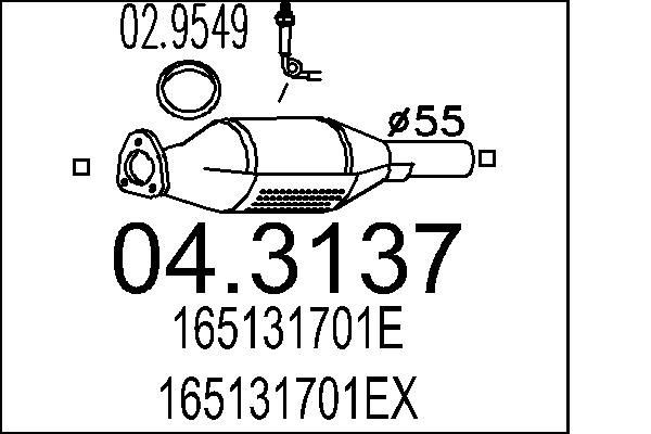 MTS Catalytic converter Article number: 04.3137 cheaply