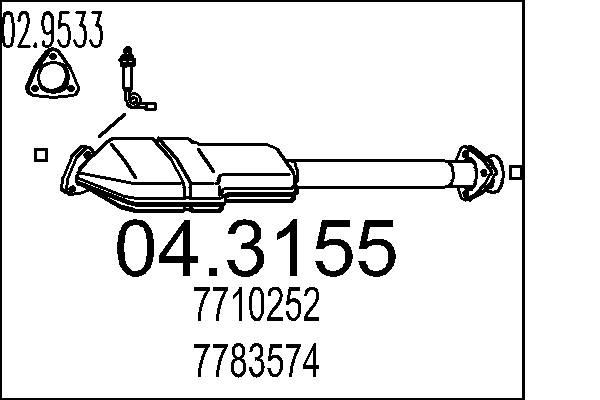 MTS Catalytic converter Article number: 04.3155 cheaply
