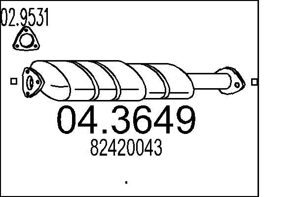 MTS Catalytic converter Article number: 04.3649 cheaply