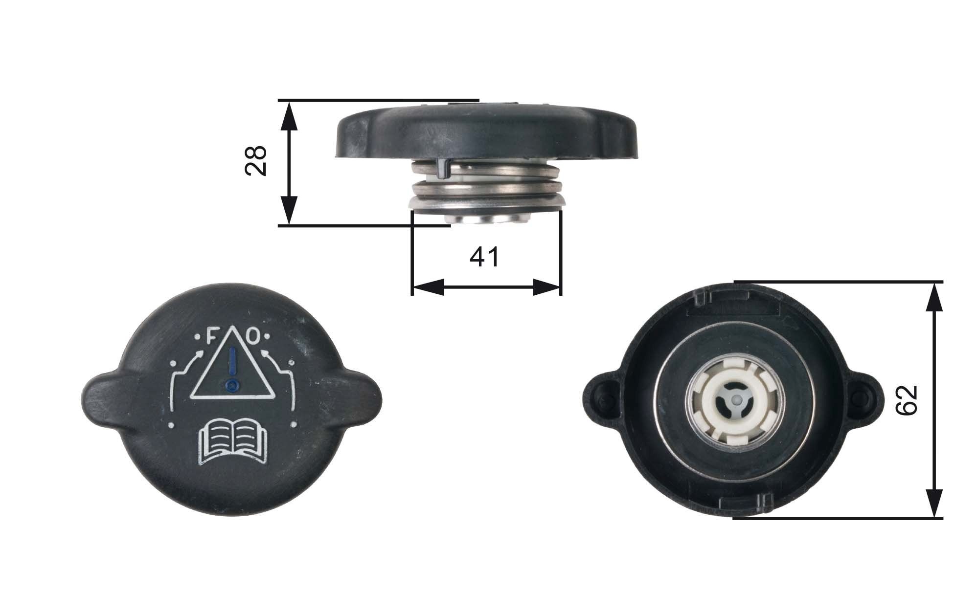GATES Expansion tank cap Article number: RC219 cheaply