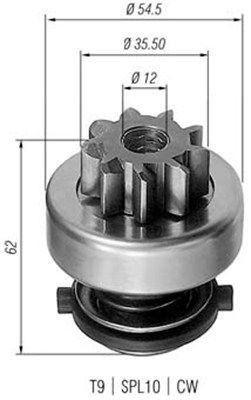 MAGNETI MARELLI 940113020282 Pinion, starter DUCATO 2.5 D Combinato 84 PS Diesel 2002