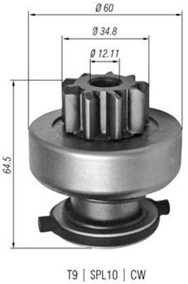 MAGNETI MARELLI 940113020349 Pinion, starter DUCATO 2.5 TDI Panorama/Combinato 116 PS Diesel 2002