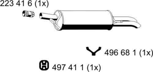ERNST Rear silencer Article number: 204200 cheaply