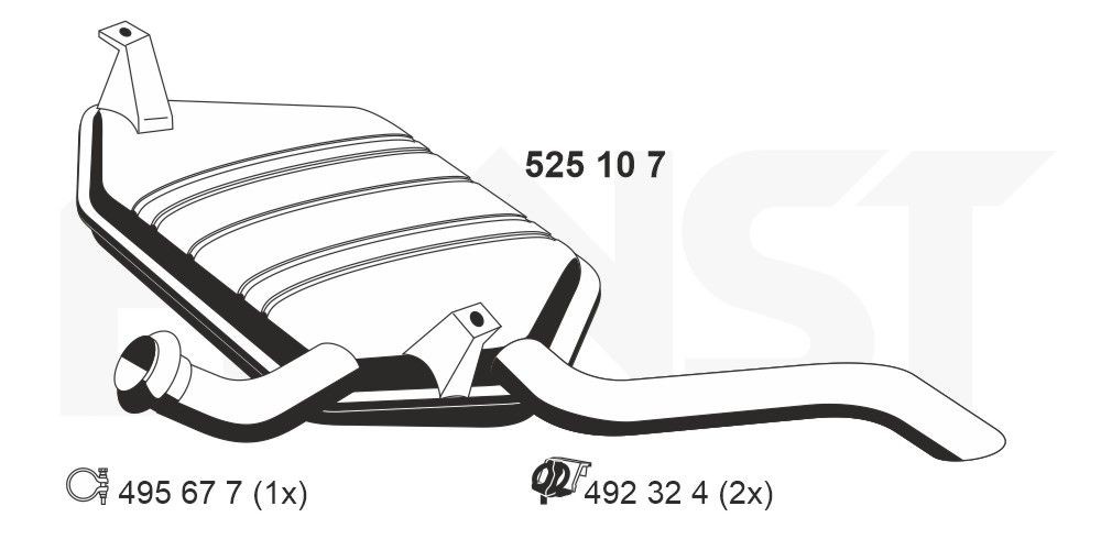 ERNST Rear silencer Article number: 525107 cheaply