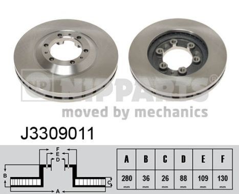 NIPPARTS Brake disc Article number: J3309011 cheaply