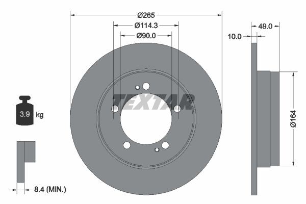 TEXTAR Brake disc Article number: 92063100 cheaply