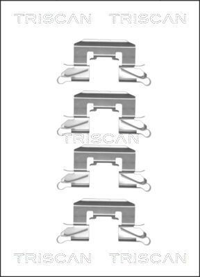 TRISCAN 8105 101658 Set accesorii, placute frana 2 1.3 MZR (DE3FS) 84 CP benzina 2015