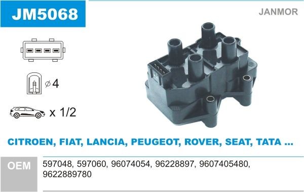 JANMOR Ignition coil Article number: JM5068 cheaply