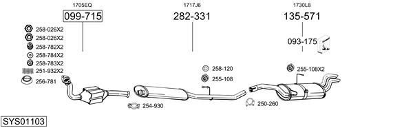 BOSAL Esimene summuti Artikli number: 289-073 soodsalt