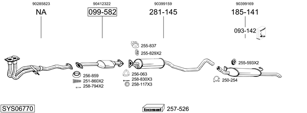 BOSAL Front Silencer Article number: 284-253 cheaply