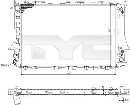 TYC Radiaator, mootorijahutus Artikli number: 702-0029-R soodsalt