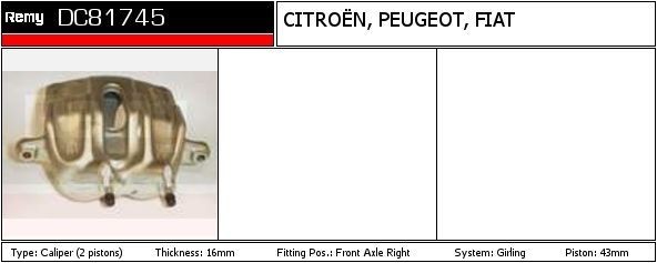 DELCO REMY Brake caliper Article number: DC81745 cheaply