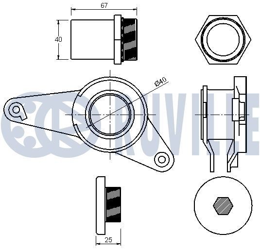 RUVILLE 5700650 Pulley Set, timing belt 626 2.0 126 PS Petrol 2002